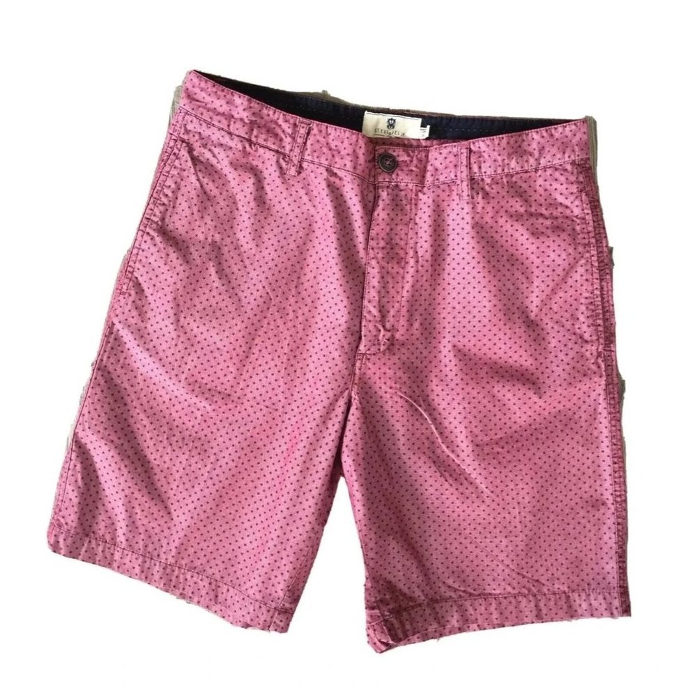 Steel & Jelly mens salmon blue‎ star casual shorts sz 32 NICE!